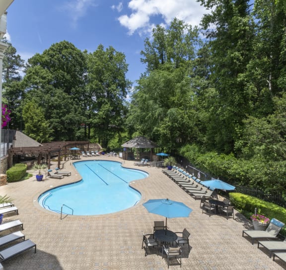 Swimming Pool Lounge at The Mill at Chastain Apartments in Kennesaw, GA 30144