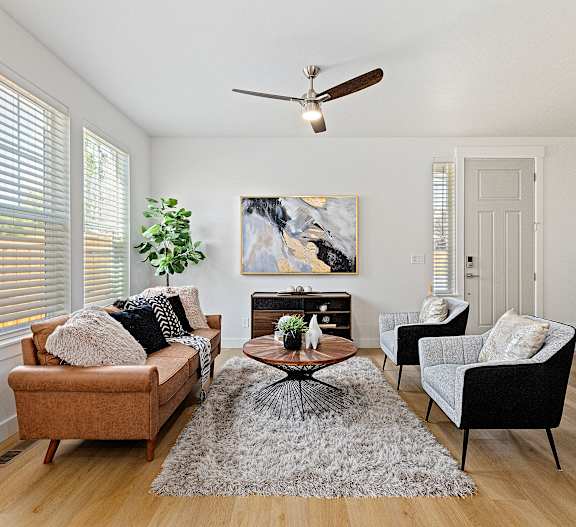Living Room With Kitchen at Alante Homes at Lake Hazel, Boise, ID