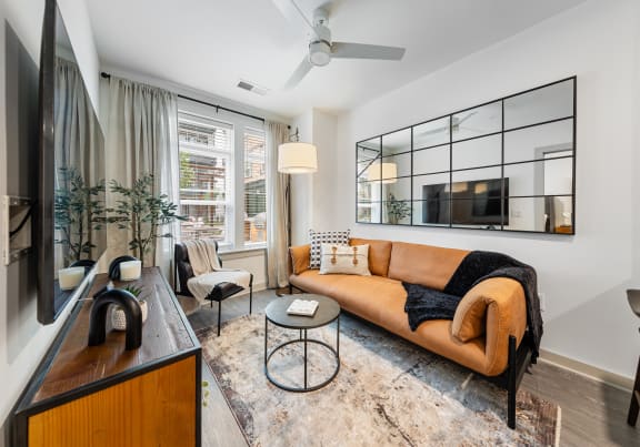 living room at Hawkins Press Charlotte NC
