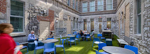 Community Courtyard at Residences at Delmar Divine, St. Louis, MO, 63112