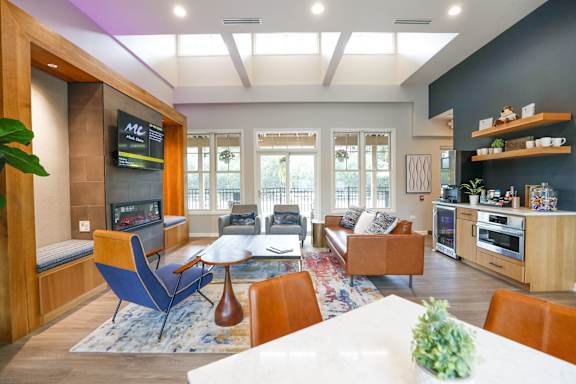 lounging area in clubhouse