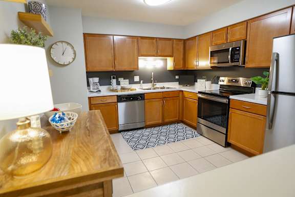 kitchen with stainless steal appliances