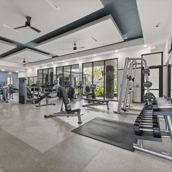 gym at Pearce at Pavilion Luxury Apartments, Florida, 33578