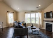Thumbnail 11 of 11 - Living room at Quarry Apartments and Townhomes in DeWitt, Michigan