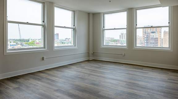  Spacious Living Room at The Kales Building Apartments in Detroit, MI