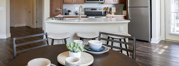 Spacious kitchen at Quarry Apartments and Townhomes in DeWitt, Michigan