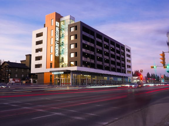 A building with the words "MISSION HOSPITAL" on it.