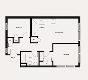  Floor Plan A Line 2 Bed 1 Bath