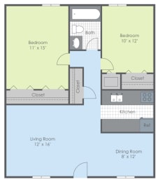 Floor Plan Two Bed - Southwind A