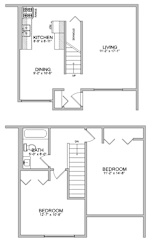 Floor Plan 2 Bedroom Townhome