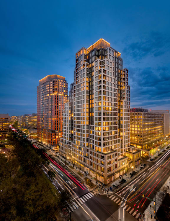 a group of tall buildings at The Grace and Reva, Arlington, Virginia