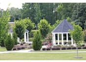 Thumbnail 2 of 6 - a garden with a gazebo and some trees and bushes