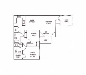 Floor Plan  N1 & N2 - LOWER COURTYARD TOWNHOME - 2 Bedroom, 2 Bath with 1 Car Garage