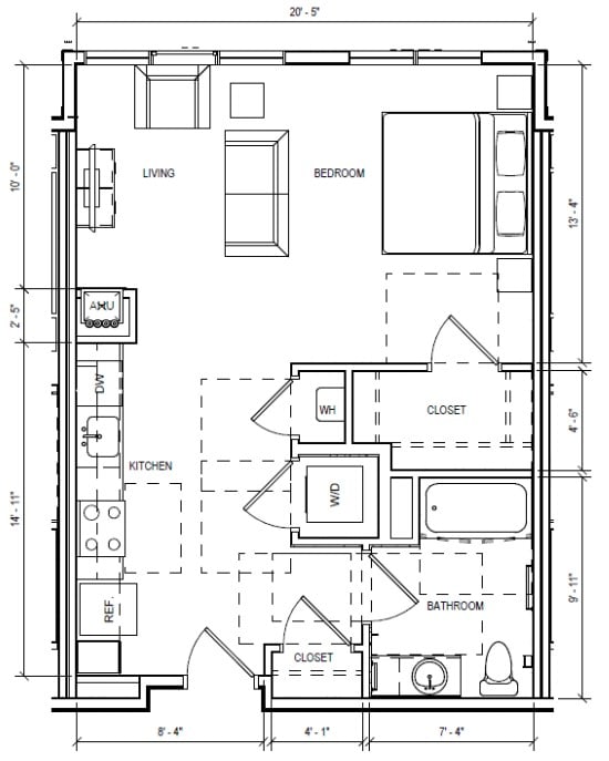 Studio B Floorplan at Viva Lakeshore, Massachusetts