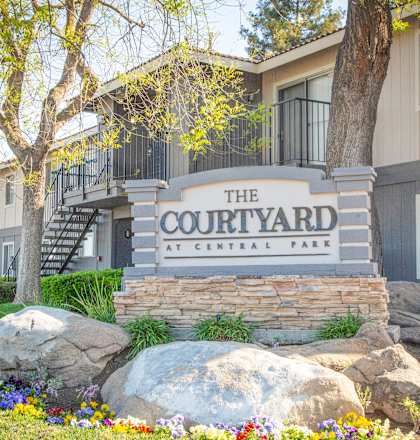 Entrance Sign to Courtyard at Central Park
