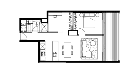  Floor Plan 1 Bedroom Apartment