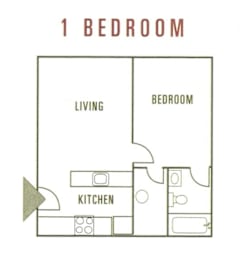 One Bedroom Floorplan