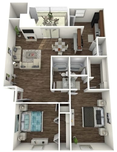 Floor Plan  Two Bedroom B