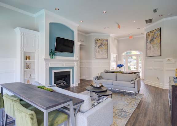 Clubroom With TV And Fireplace at Monterey Village, Jonesboro