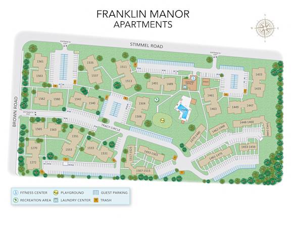 Interactive Map at Franklin Manors Apartments in Southwest Columbus, OH