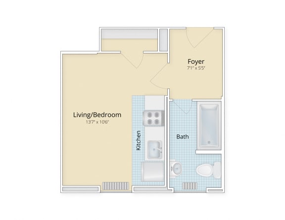 Studio Apartment at Cathedral Mansions, Washington, 20008