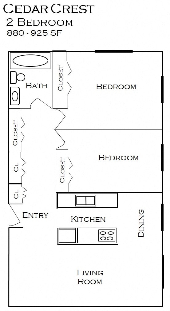 Cedar Crest Floor Plan, Bloomington, Minnesota