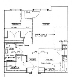  Floor Plan One Bedroom - 810 Sq.Ft.