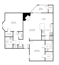  Floor Plan B2 - 2 Bed / 2 Bath