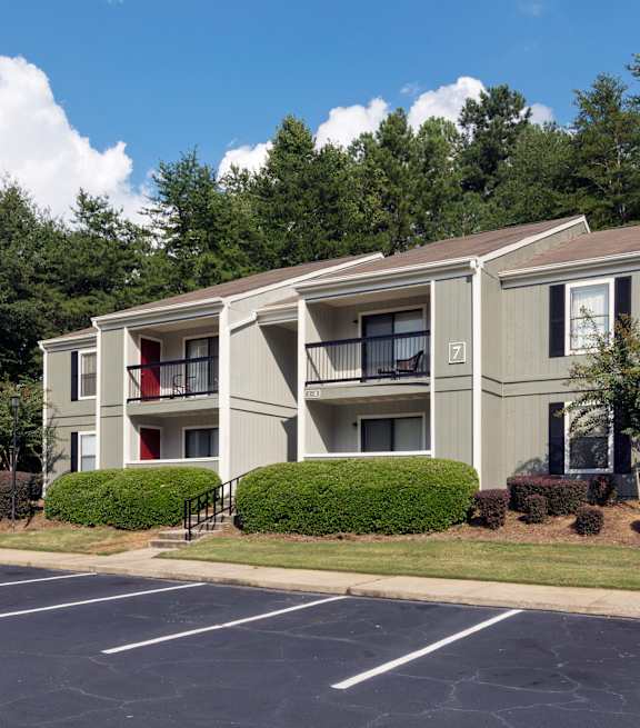 Apartment building with a parking lot in front. at Westbury Creek, Augusta