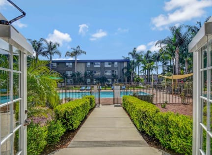 Walkway to pool from the recreation room