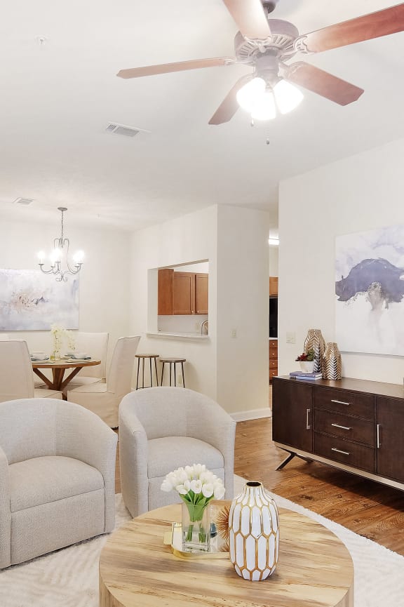 a home office with a desk and a window at Summit of Shreveport Apartment Homes, Shreveport, LA