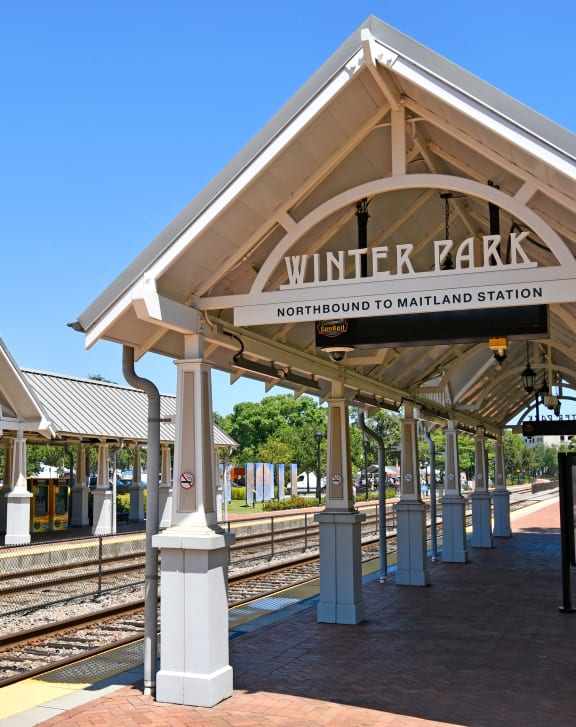 a view of the winter park train station