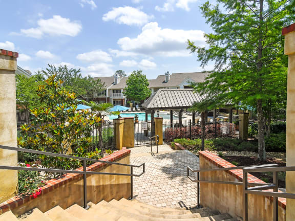 Stairs Leading to the Swimming Pool at Legacy Apartment Homes, Ridgeland, MS, 39157