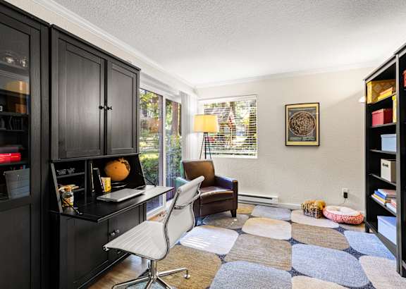 Room with shelfs desk and chair at Hubbard's Crossing, Kirkland, WA, 98034