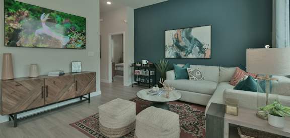 Modern Living Room at Avilla Berry Creek Highlands, Georgetown, TX 78633