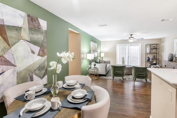 Dining area at Crossgates Apartment Homes, Starkville, Mississippi