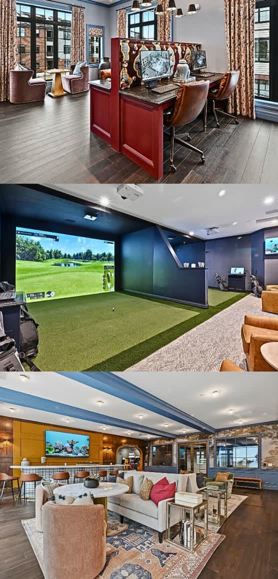 A series of images showcasing various modern and luxurious interior designs. at Maison Apartments, Westerville, OH, 43081
