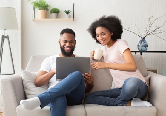 A Couple Sitting on the Couch