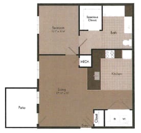 1x1 floor plan | The Landing OKC in Oklahoma City, OK 73135