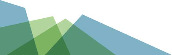 A graphic with blue, green and black triangles. B at Dock 79, Washington, 20003
