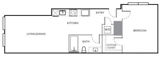 Sunset Electric Apartments 745 Sq Ft Floor Plan 