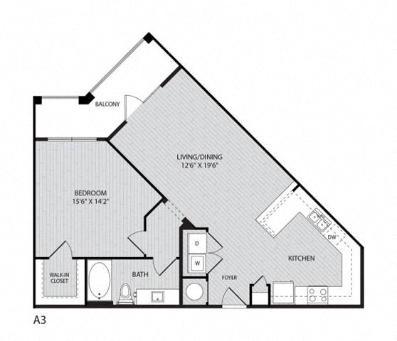 A3 FloorPlan 830 Square-Foot A3 FloorPlan at Paxton Cool Springs, Franklin, TN, 37067