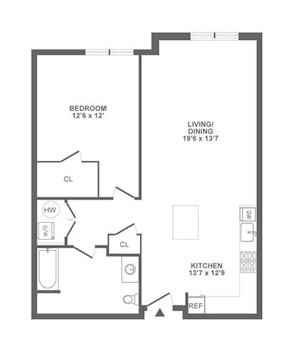Floor Plan  one bedroom