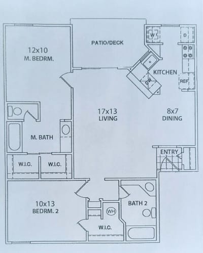 Floor Plan  B2 2 Bedroom / 2 Bath - 980