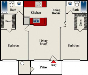 Floor Plan Two Bed Two Bath