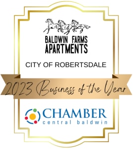 the logo for the city of robertsdale 2013 business of the year award