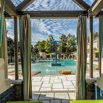A pool area at Quail Ridge Apartment Homes, Bartlett, TN