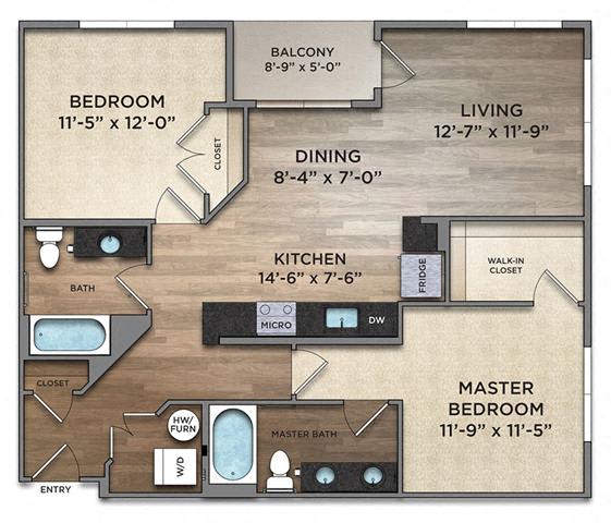 Floor Plan  B10_2_FloorPlan at The Nicholas, Columbus, 43215
