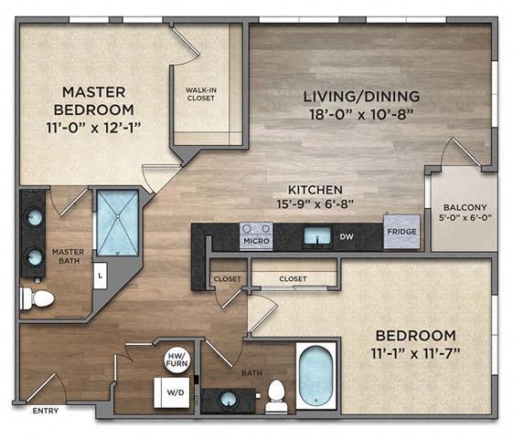 Floor Plan  B20_2_FloorPlan at The Nicholas, Ohio, 43215