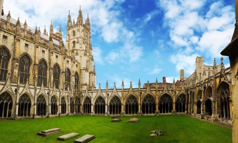a view of ely cathedral from the cloisters